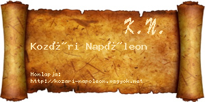 Kozári Napóleon névjegykártya